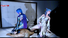 X Hentai: Seks dewi yang dirakam bertiga - Hentai animasi 3D