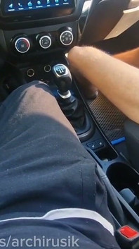 The Cute Twink Is No Longer a Virgin. the Taxi Driver Is Fucking the Femboy in the Ass on the Highway Without Condoms.