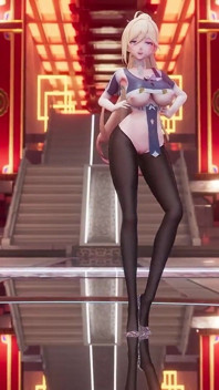 [mmd] Marionette erotische uniform, schwarze strümpfe