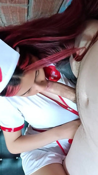 First Time on a Business Trip but I'm Already Serving My Boss's Cock, Swallowing Semen