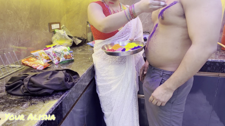 Your Alisha: Holi z Bhabhi i świetnie się bawił z Bhabhi Przez całą...