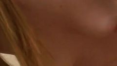 Young Amelia Rose mouth fucks a big greedy cock