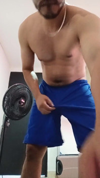 Latino Boy Masturbating His Big Uncut Cock