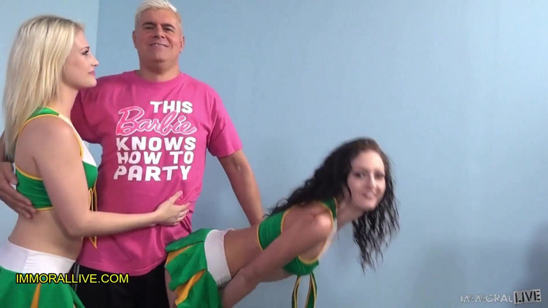 Immoral Live: Cheerleaders squirting &amp; ass eating &amp; cum snorting birthday party – Raw &amp; unedited...
