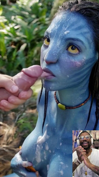 Cum Covered Avatar Waifu Gets Cum Drizzled All on Her Slutty Na’vi Ass Tongue