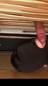 The Crazy Professor - a Sucking Doll Under His Bed Sucks His Cock Till the Cum Drips Over Her Lips