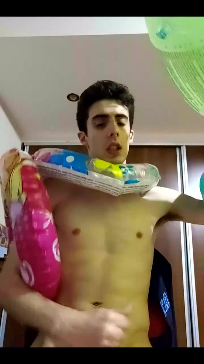 Floatie Boy: Vertical Vid - Blowing up as Much Inflatable Swimrings as I...
