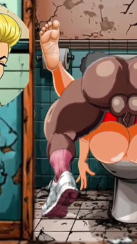 Gloryhole: ama de casa casada follada en la boca y el culo en un baño público sucio