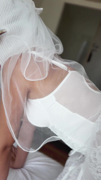 White Masked Bride Ass up Tease