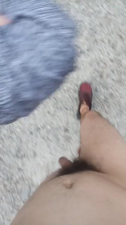 Exhib94: Walking naked near the warehouse and abandoned locker room