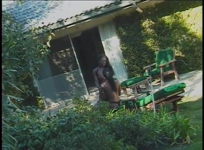 VOP Porno: Zwei schwarze küken vergnügen hart im freien