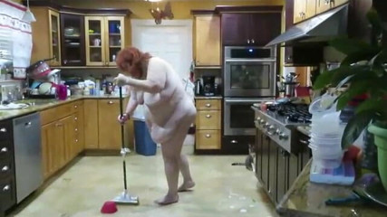 BBW nurse Vicki adventures with friends: Requested video Big fat Stepmom milf cleans kitchen with her...