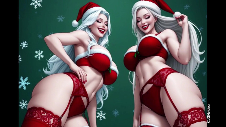 Hot girl dancing: Weihnachtsmann sexy Pose Sfw version (ai Animation)