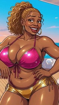 Sexiga svarta kvinnor i bikini