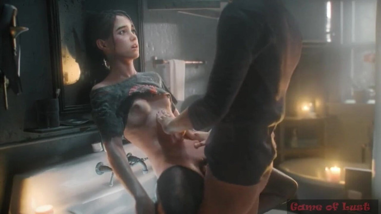 Game of Lust 3D: Gol Ellie Halo, baise dans la salle de bain et éjaculation