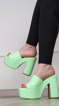 (669) collezione di scarpe: ciabatte a tacco verde - dame olga (4k)