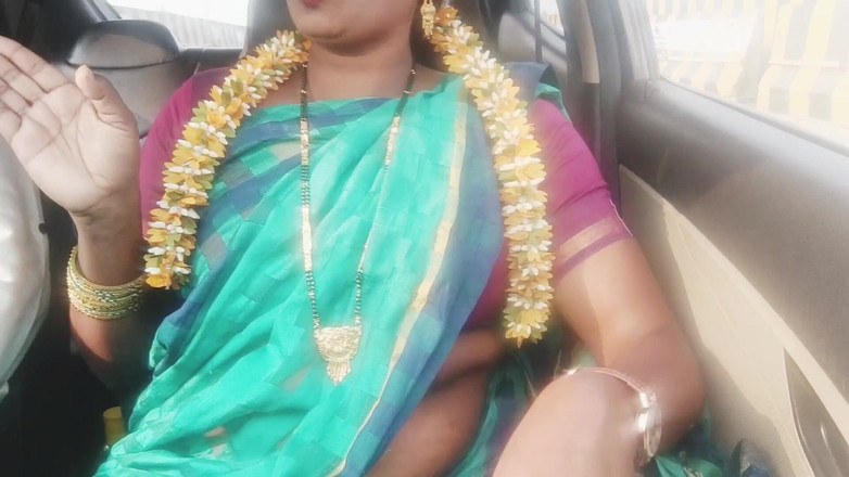 Telugu honey lips: Nevlastní táta rozzlobený snacha má sex v autě Telugské bláznivé...