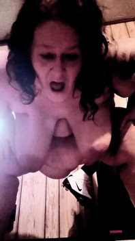 What's This Naked Whore Doing? Paddling Her Tits with a Wooden Spoon and Masterbated and Cums to the Fucking Moon