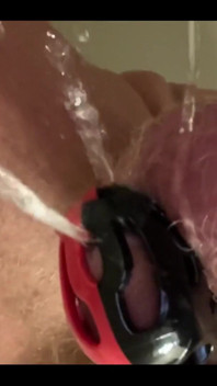 Pissing with a Cock Cage on