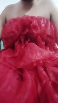 Indian Gay Crossdresser Gaurisissy Real XXX Homemade Sex in Red Lehenga