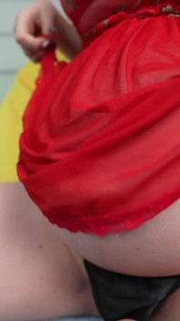 Pregnant in Red Lingerie