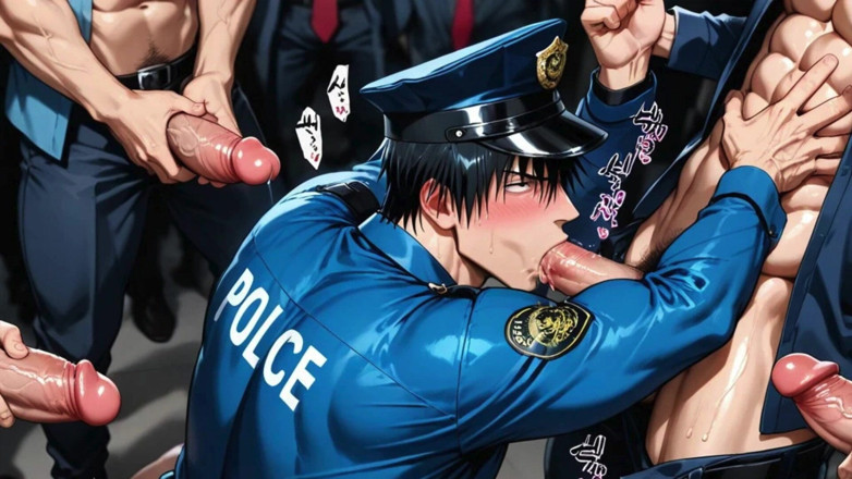 Real narrated fantasy Hentai: Schwule Polizisten, Dicker Arsch, Intensiver Anal-massiver Schwanz. Zusammenstellung Hentai 3D-animation.