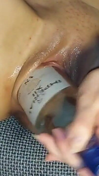 Enorme fles in de diepte van de
