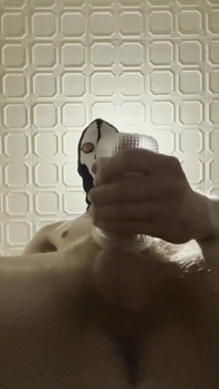 7 Cali (18 Cm) Hot Cock Własnością Masked Slim Twink. Latarka Intensywna Masturbacja, Jęki.
