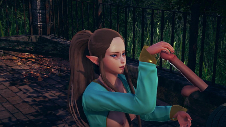 Waifu club 3D: Elf bir kızdan büyük bir yarağa mastürbasyon yapmasını istedi