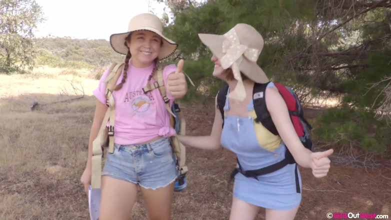 Girls Out West: Cute hairy girls get licked during lesbian orgy in the...