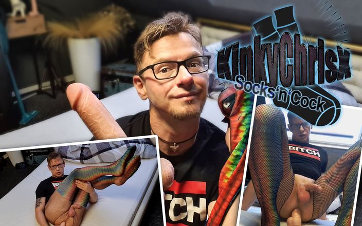 KinkyChrisX: Kinkychrisx - regenboogkousen en visnetpanty's
