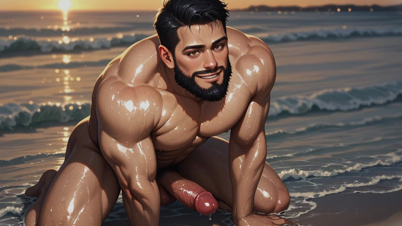 Erotic Man: Muscle Guys on Beach Ai ポルノ