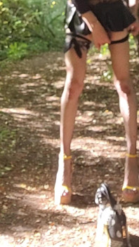4-legged Exhibition in the Forest, Little Tease in Search of Cocks. Cumslut P U B L I C [27jun25] French Transvestite