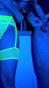 Wife Sucks 2 Cocks in Neon Light. Threesome. Full Scene. Ep 4641