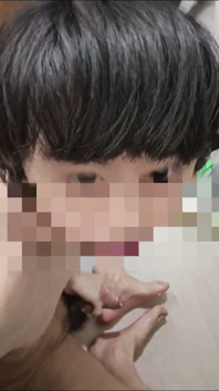 Cute Guy Masturbates with a Mosaic Face After Ejaculation, His Expression Super Cute and White Fluid Ejaculated