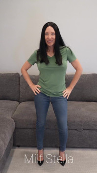Jeans, Tee & Black Hair