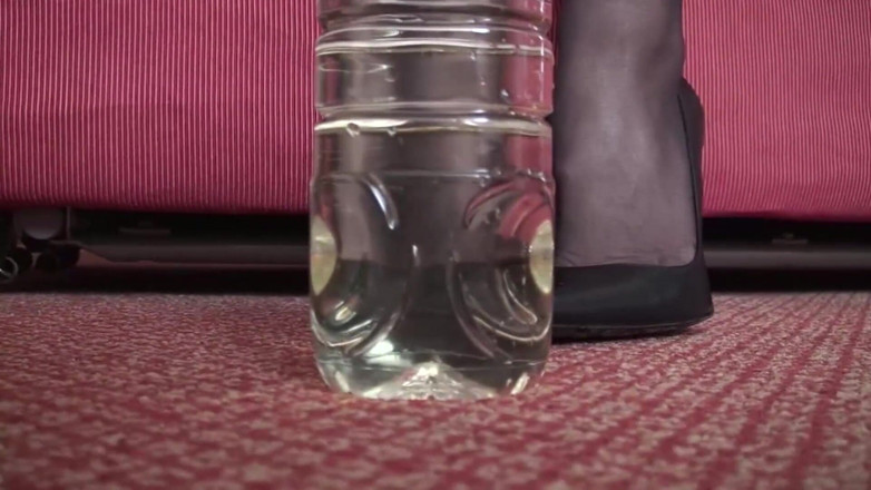 Nikky Thorne's Teen Club: Beautiful milf pissed in the bottle and sprays her slave