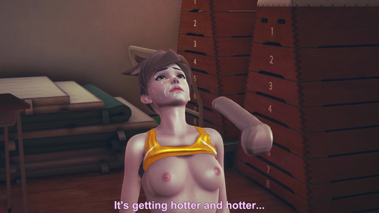 Waifu club 3D: Tracer licks cock and gets facial