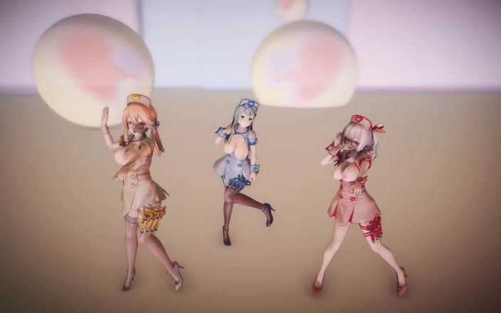 Mmd anime girls: Mmd r-18 anime girls, сексуальний танцювальний кліп 406