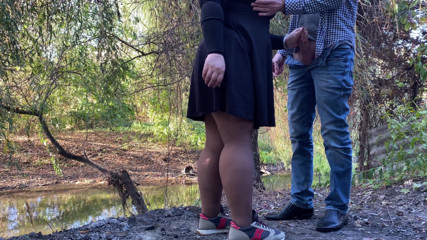 OurFetishLife: BBW holding my dick while masturbating outside