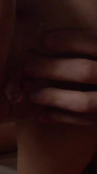 Horny blonde mastrubates and rides big cock