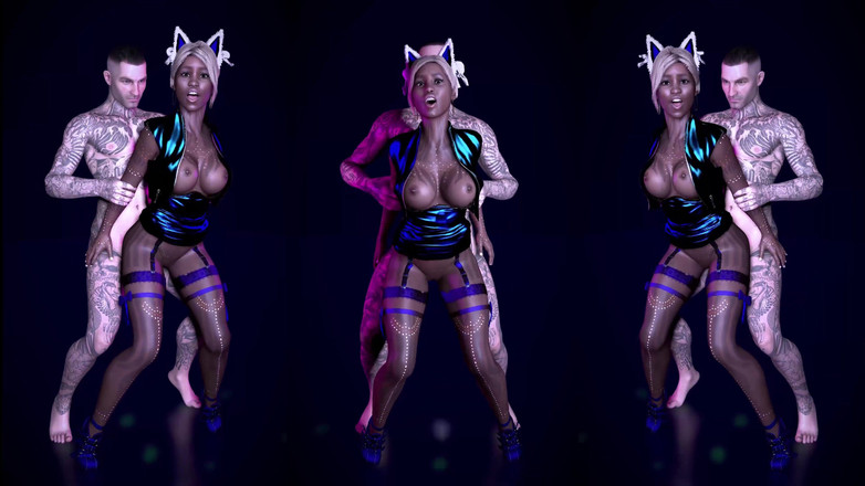 Porno Work Shop: Numa boate, uma mulata gostosa é fodida por um pau branco...