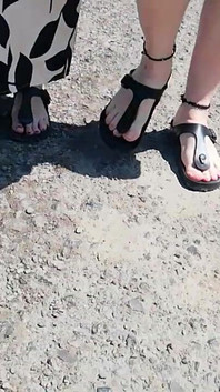 Barefoot in Birkenstocks in Nature
