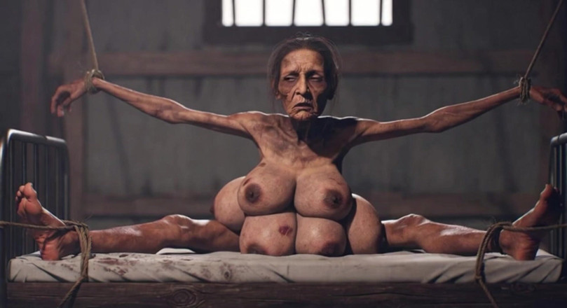 YOUR BEST FANTASY: Old Granny with 6 Breasts in Bondage - Extremely Horny &amp; Cumming Hard (ai)