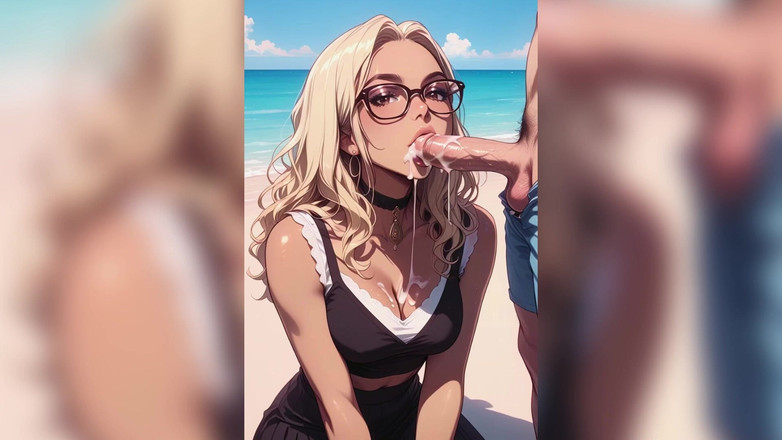 BJGJ: Офисная тинка делает минет со спермой