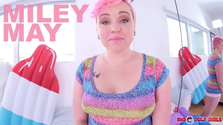 Top Web Models: Hot chubby teen Miley May POV blowjob cum swallow