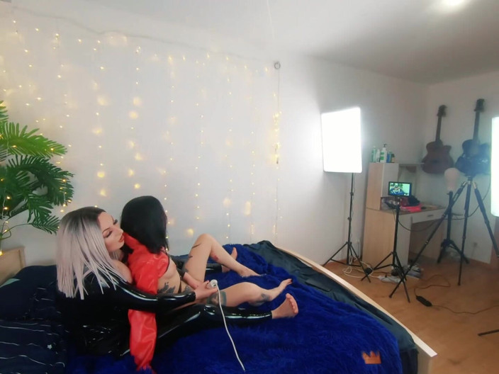 Arya Grander: Backstage of Pretty Lesbian Fetish Girls Doing Sex Video. Positive...