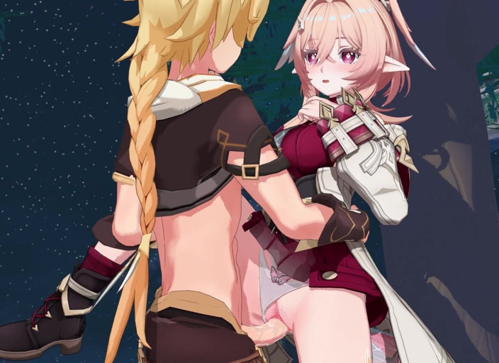 NSFWOtaku: Genshin impact - Linnea sesso all'aperto con Aether - Hentai Animazione 3D