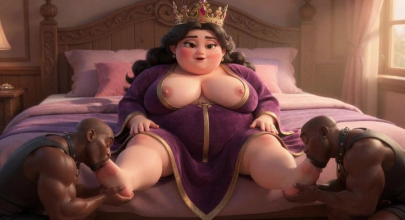 YOUR BEST FANTASY: SSBBW Goddess Foot Worship - Interracial Slaves Licking Her Massive Feet