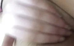 Teen rubs herself and records it